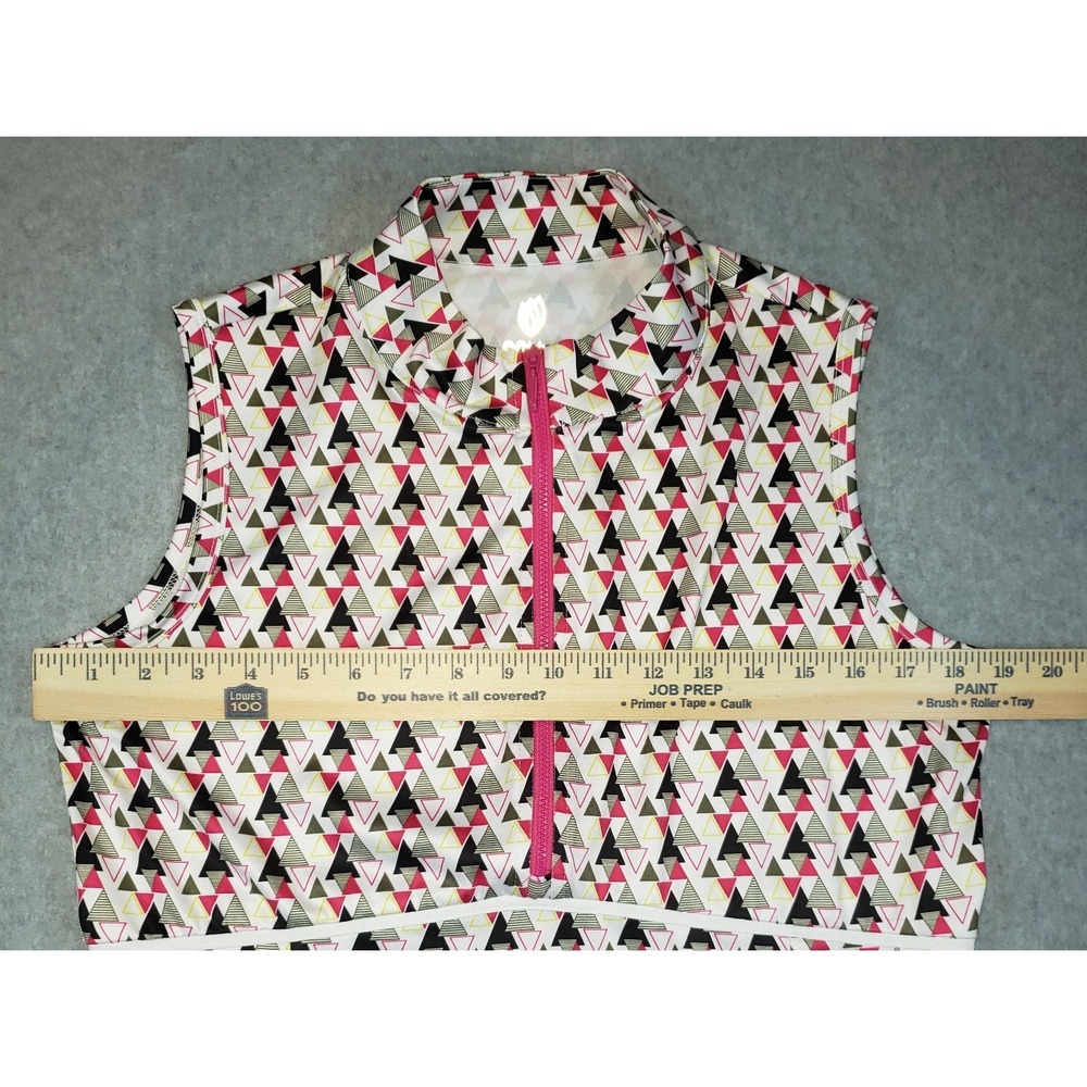 GG Blue Luxe Sport Dress Womens Multicolor Sz M Triangular Geometric Design Golf - Picture 7 of 9